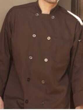 Uncommon Chef Orleans 488 Unisex Customizable Long Sleeve Chef Coat Brown